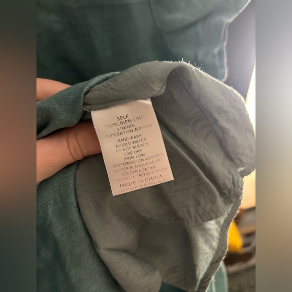 Listicle Teal Linen Apron-Style Dress - Picture 4 of 4